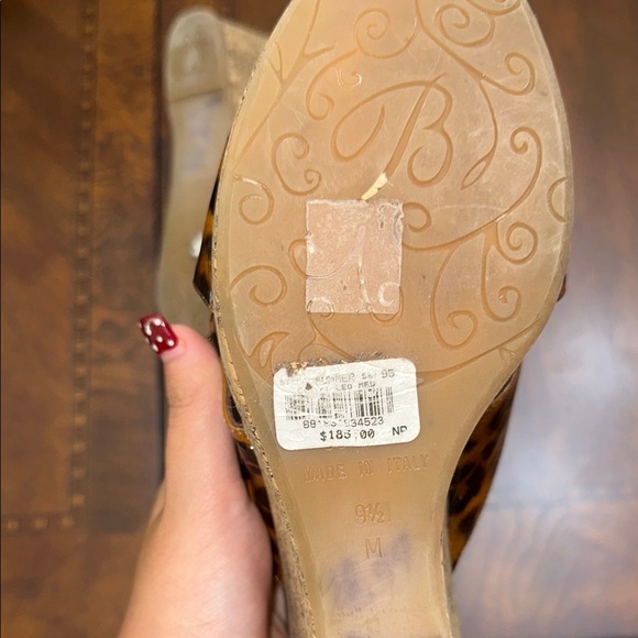 Brighton Brown and Tan Mules with Leopard Print - Picture 6 of 6